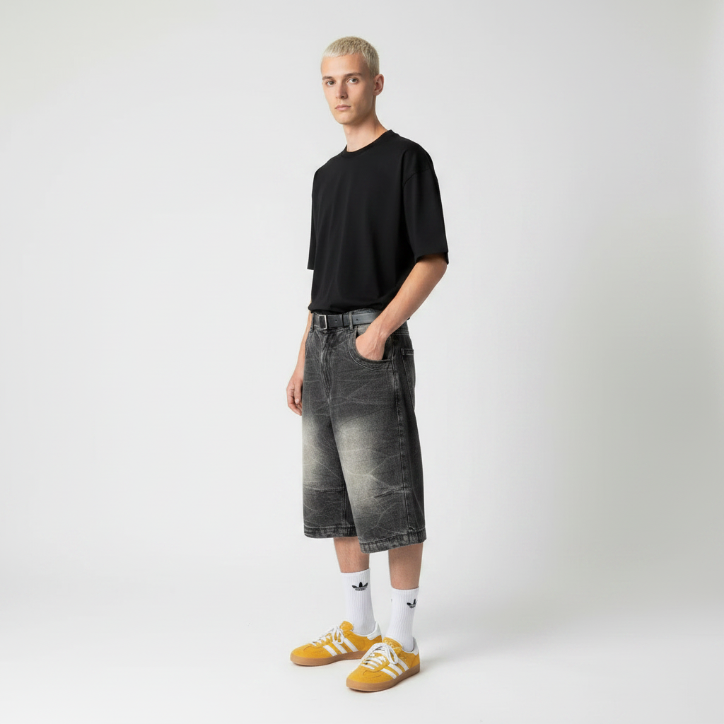 Loose Casual Straight-leg Washed Do The Old Cowboy Shorts Men