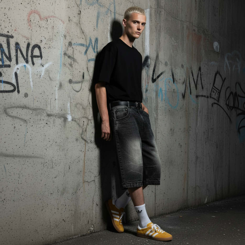 Loose Casual Straight-leg Washed Do The Old Cowboy Shorts Men