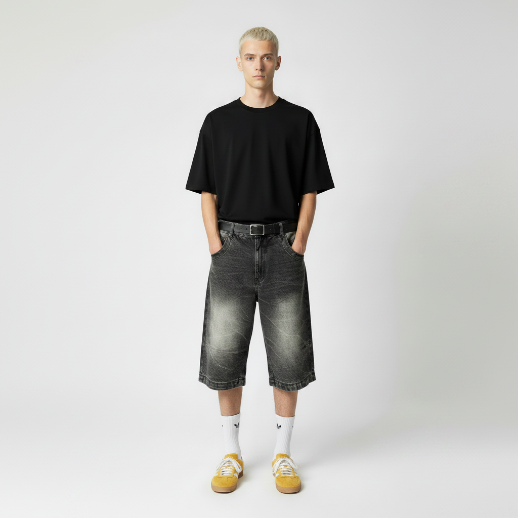 Loose Casual Straight-leg Washed Do The Old Cowboy Shorts Men