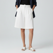 Summer White Tencel Linen Shorts