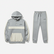 Two Piece Suit Men Fashion Hooded Jacket Coat Pants