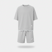 Waffle Sports Suit Men's Top And Shorts Two-piece Set