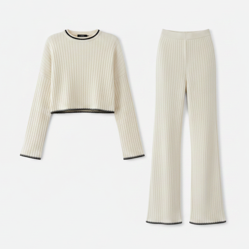 Women's Fashion Simple Knitted Two-Piece Set
