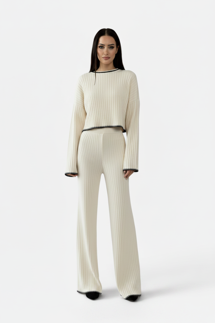 Women's Fashion Simple Knitted Two-Piece Set