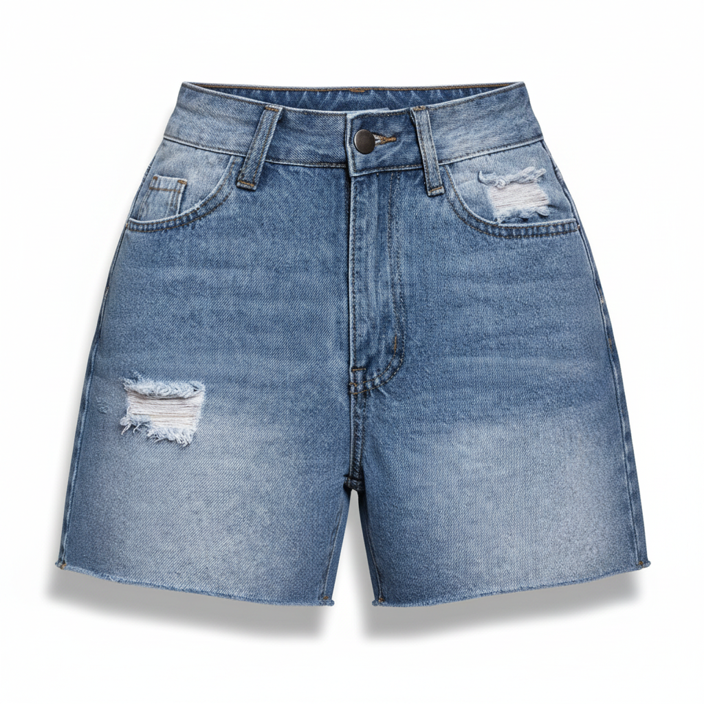 Womens High-Elastic Cropped Ripped Denim Shorts For Summer Street Style In Europe And The US
