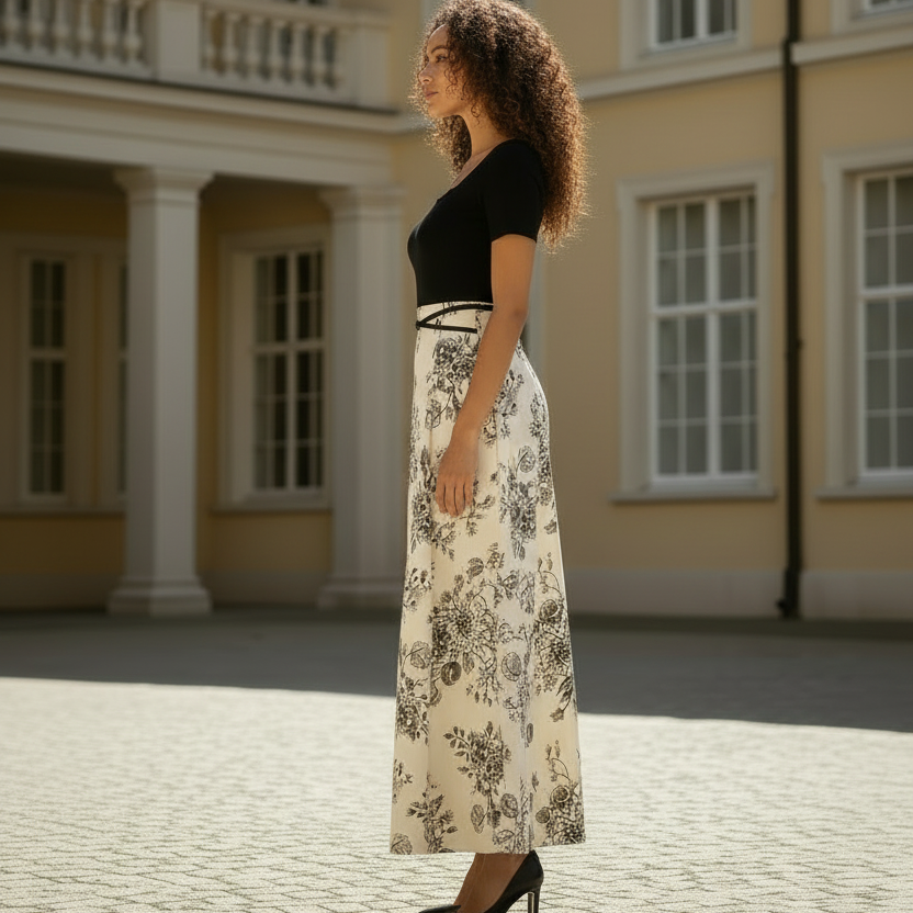 Women's Dress Slimming French Floral Long