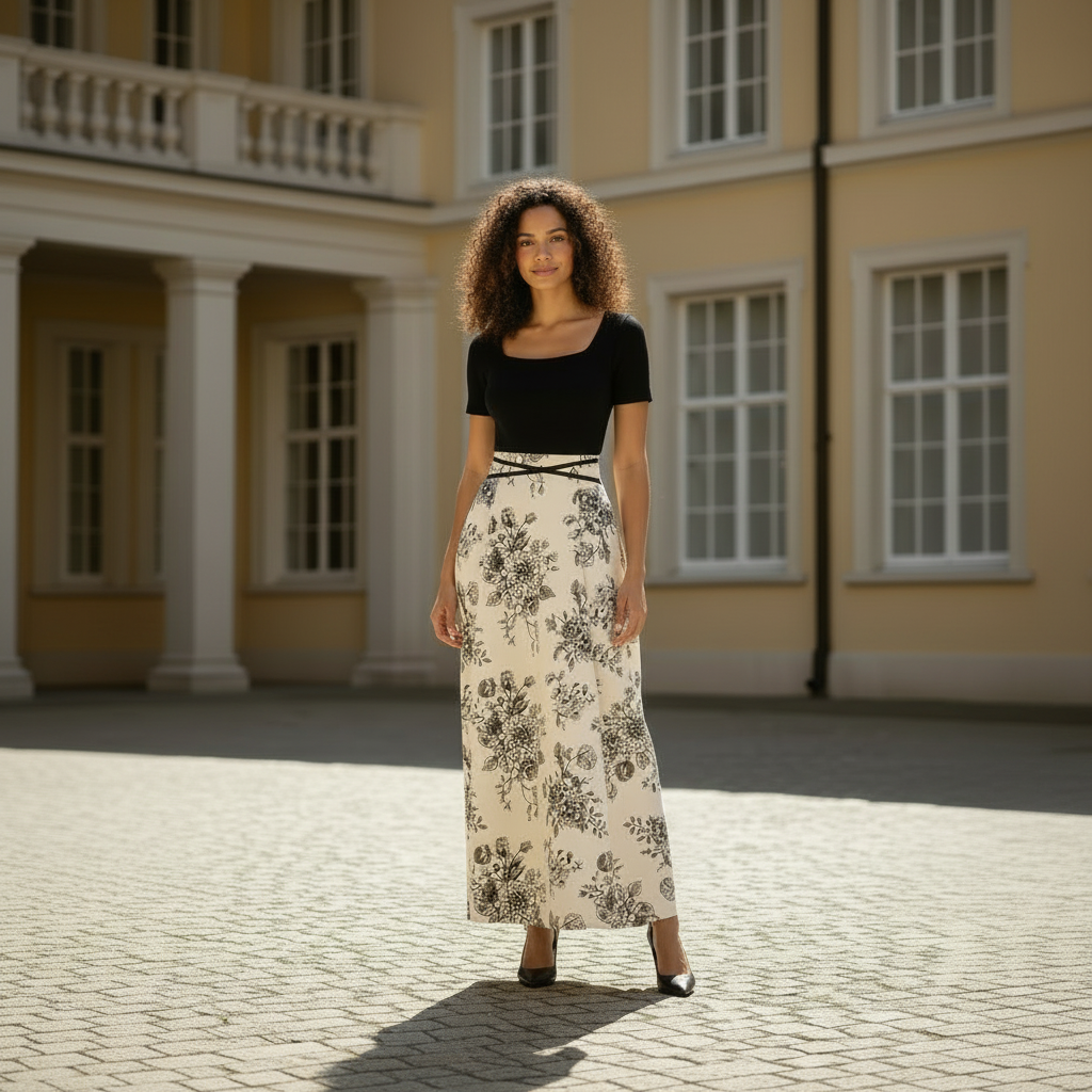 Women's Dress Slimming French Floral Long