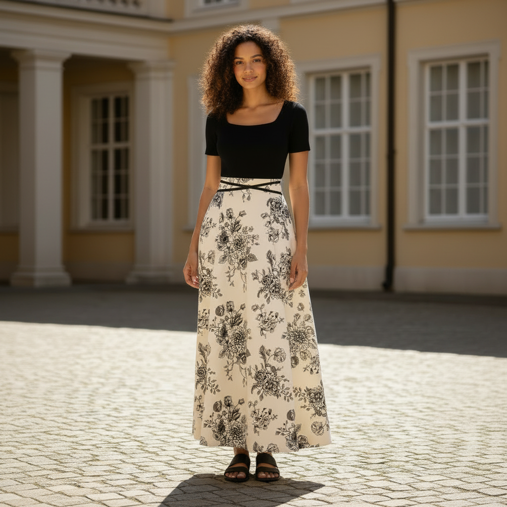 Women's Dress Slimming French Floral Long