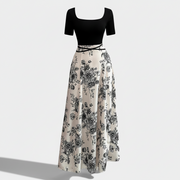 Women's Dress Slimming French Floral Long