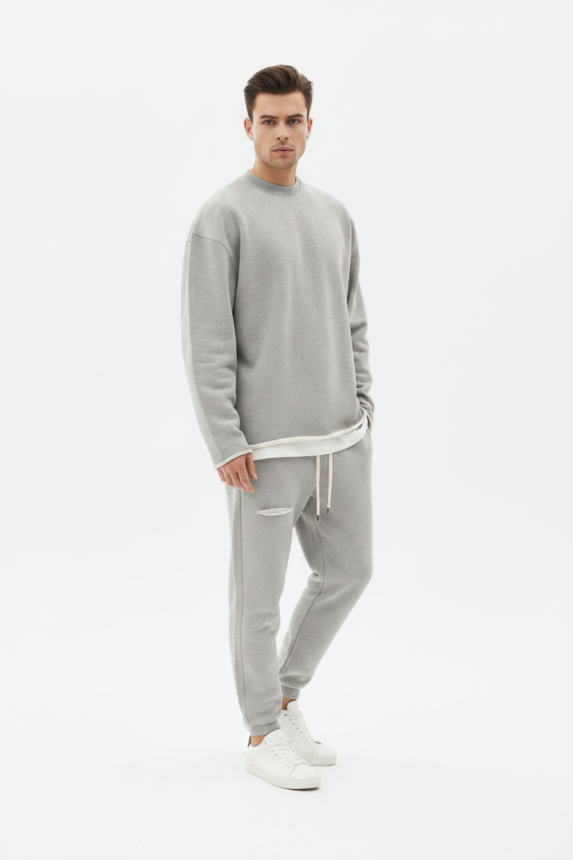 Men's Loose Pullover Round Neck Knit Sweater