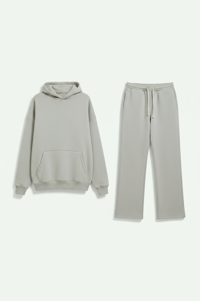 Women's Hooded Fleece-Lined Loose Sweatshirt Set