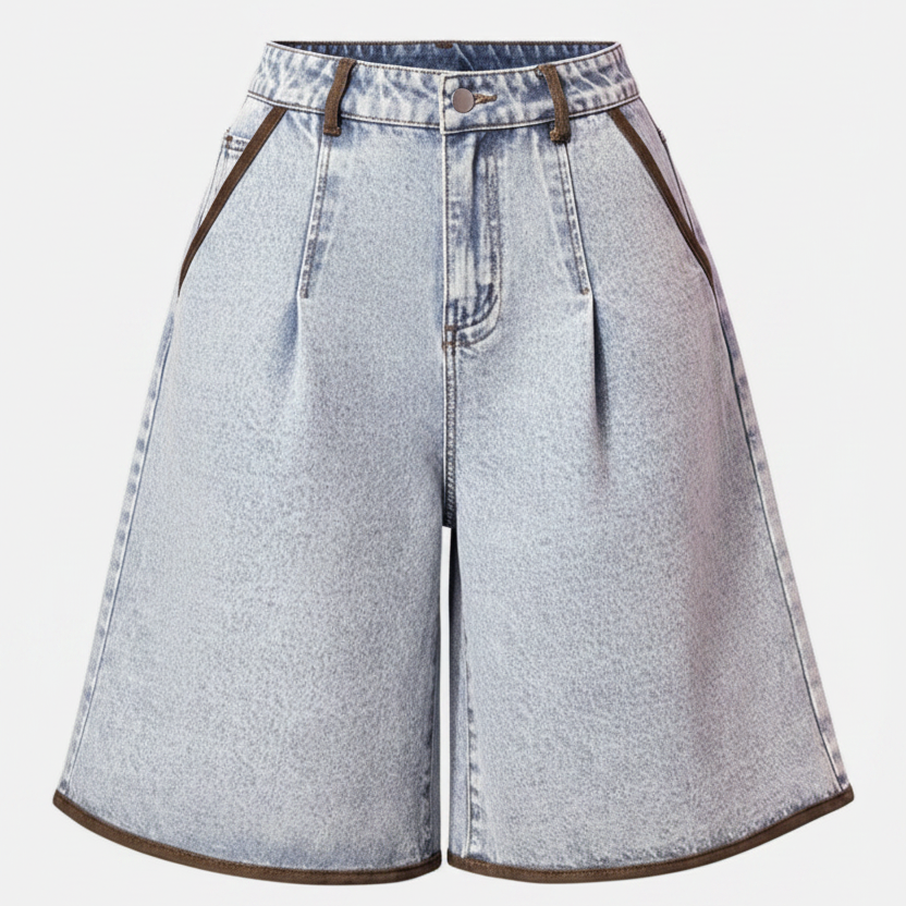 Women's Contrasting Flared Cropped Jeans