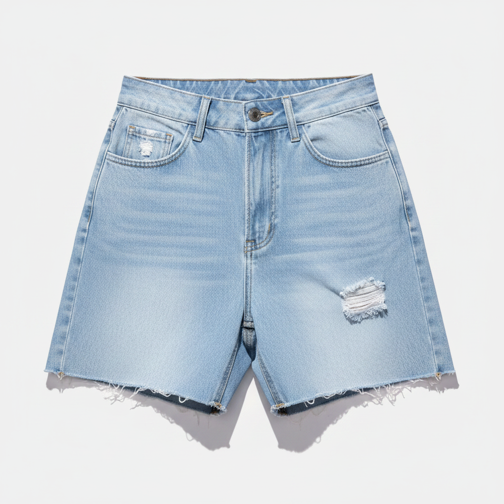 Womens High-Elastic Cropped Ripped Denim Shorts For Summer Street Style In Europe And The US