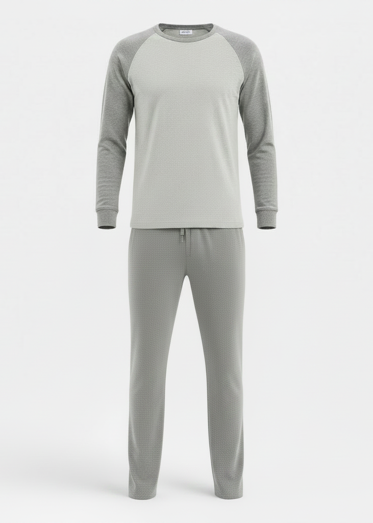 Men's 100% Cotton Antibacterial Autumn Thermal Underwear Set