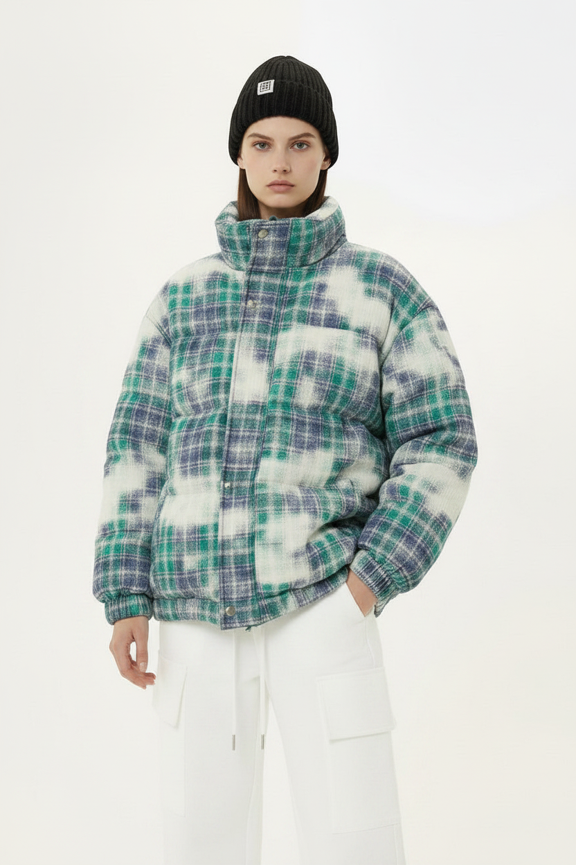 Men's Retro Plaid Loose Cotton Coat