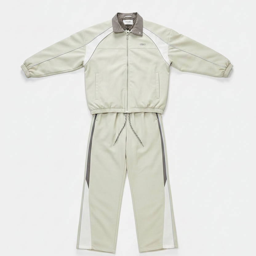 Men's Retro Racing Jacket & Wide-Leg Pants