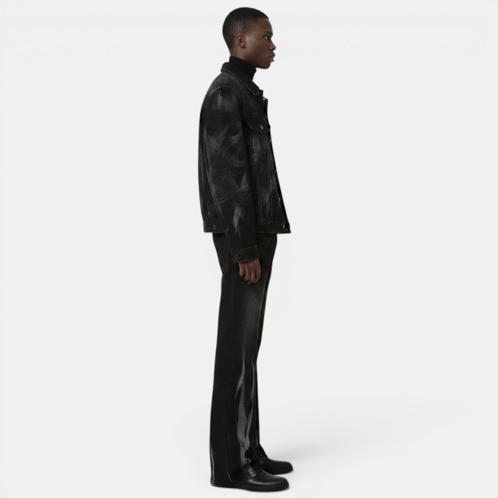 Men's Retro Washed Loose Casual Denim Suit