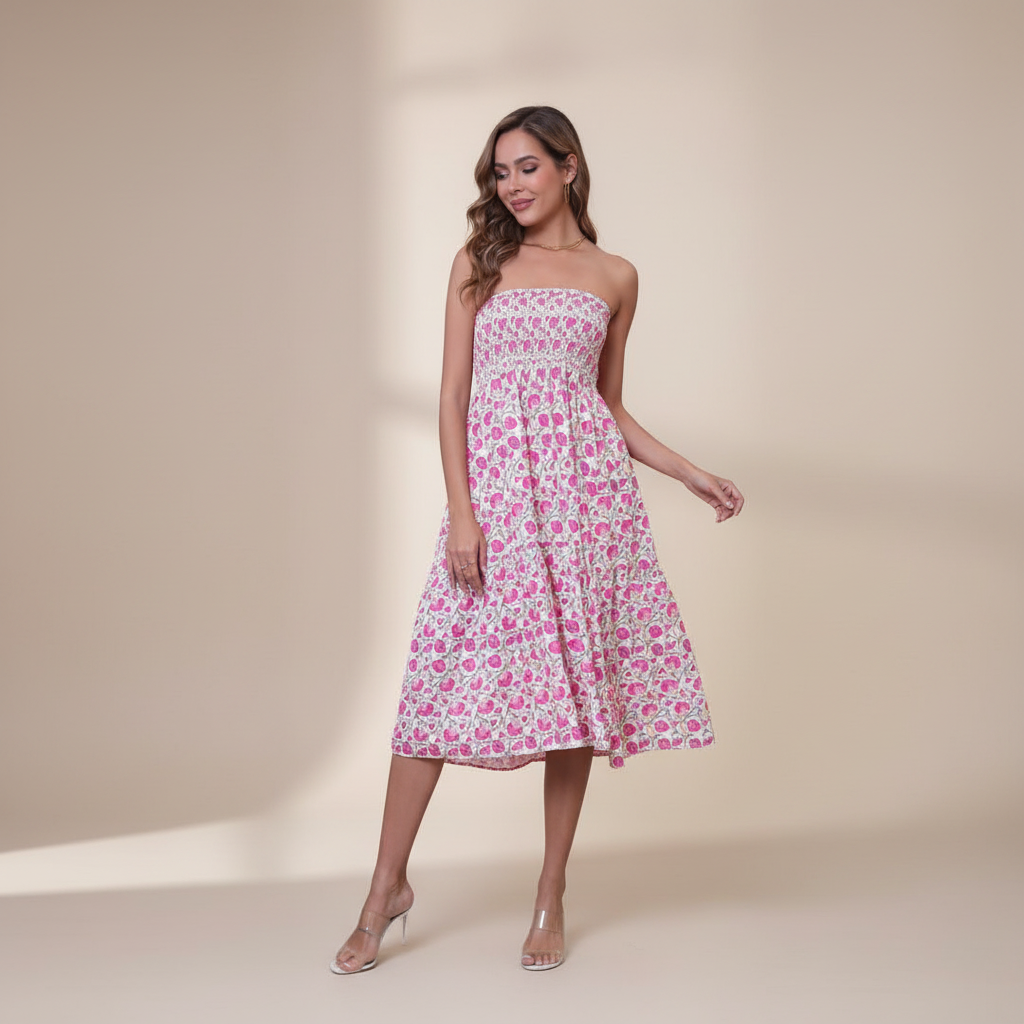 Bohemian Resort-Style Sweet Printed Maxi Skirt