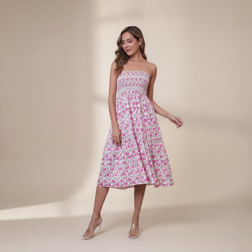 Bohemian Resort-Style Sweet Printed Maxi Skirt