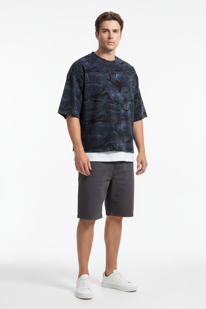 Men's Camouflage Crew-Neck Cotton T-Shirt
