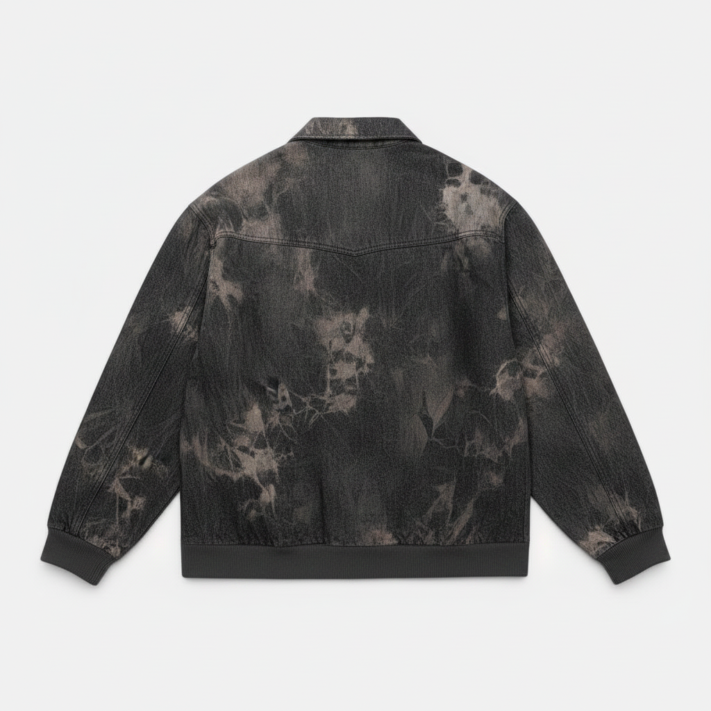 Women's Tie-Dye Embroidered Denim Coat