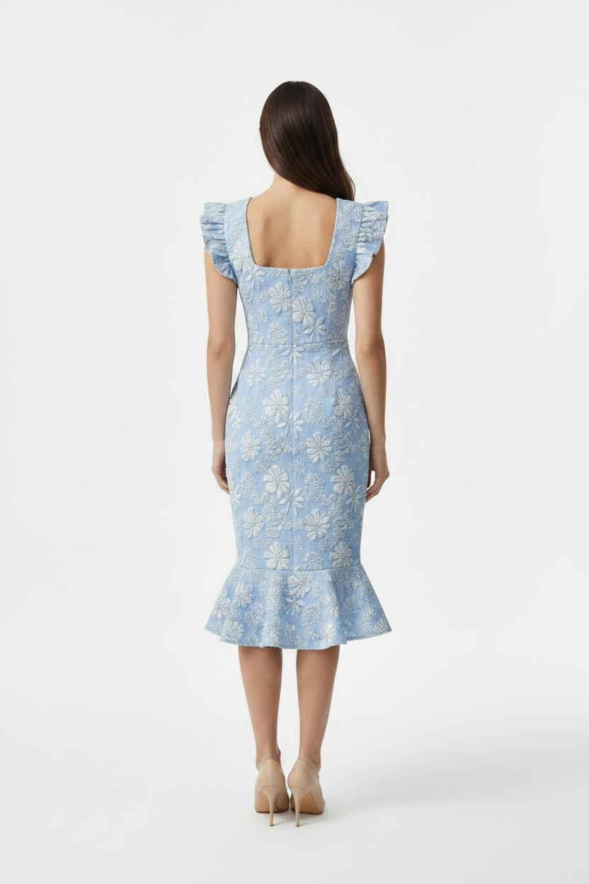 Dames Mode Zomer Nieuwe Geëmboste Jurk