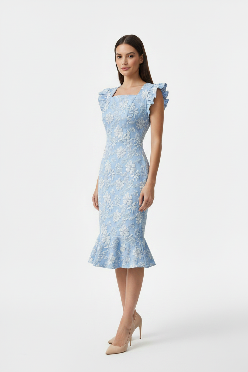 Dames Mode Zomer Nieuwe Geëmboste Jurk