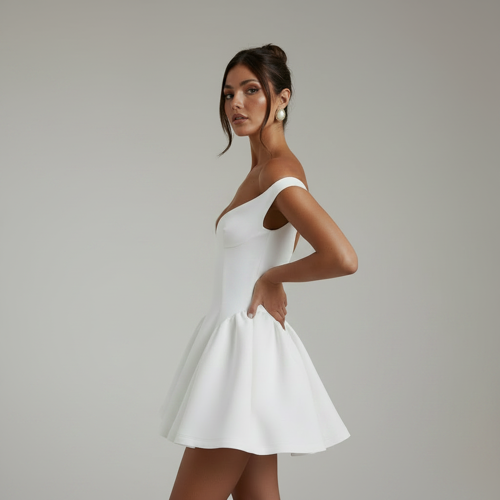Women's Fashion Personality Solid Color Slim Fit Dress