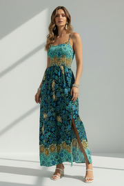 Temperament Printing Slip Dress
