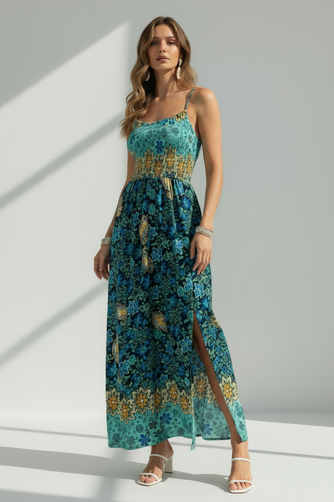 Temperament Printing Slip Dress