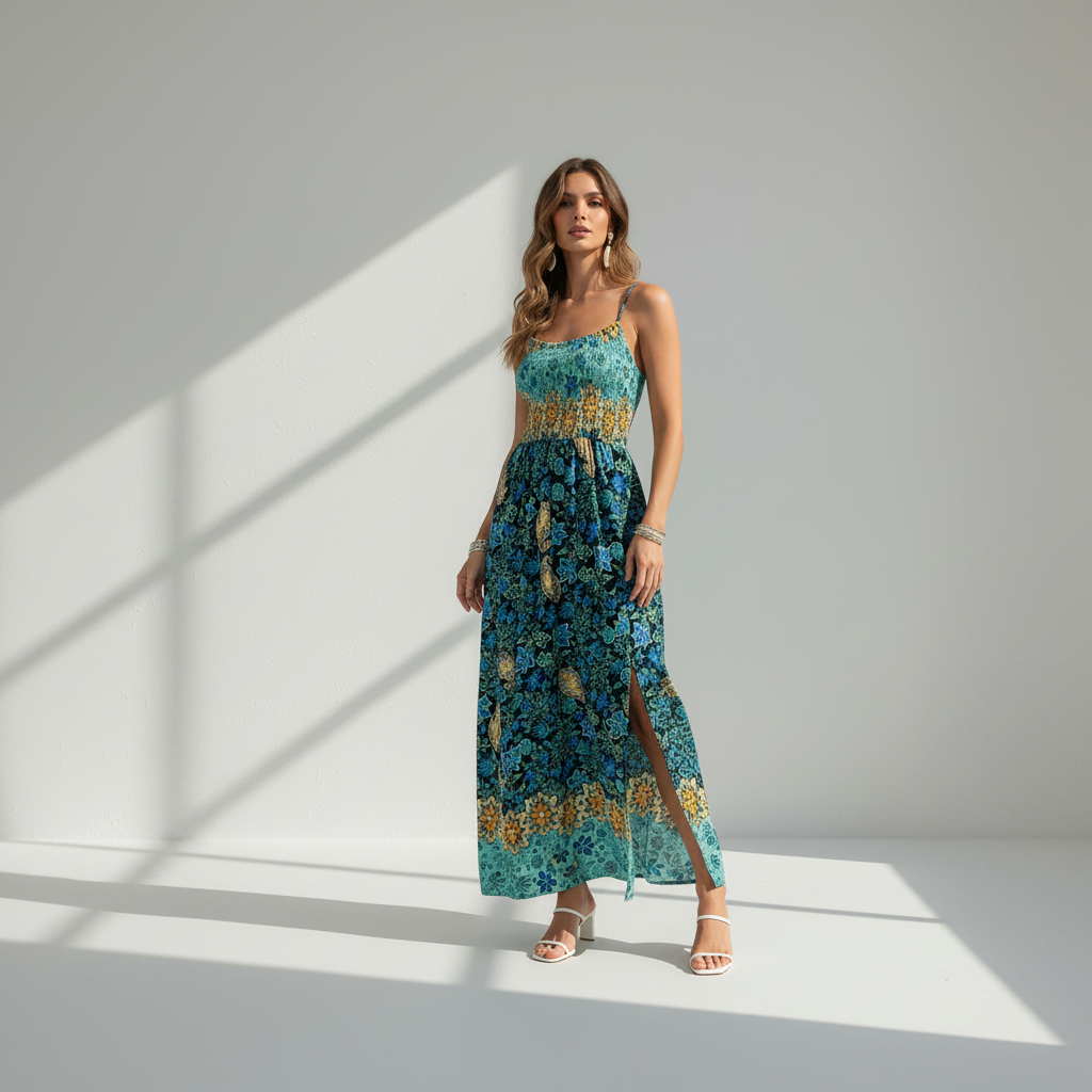 Temperament Printing Slip Dress