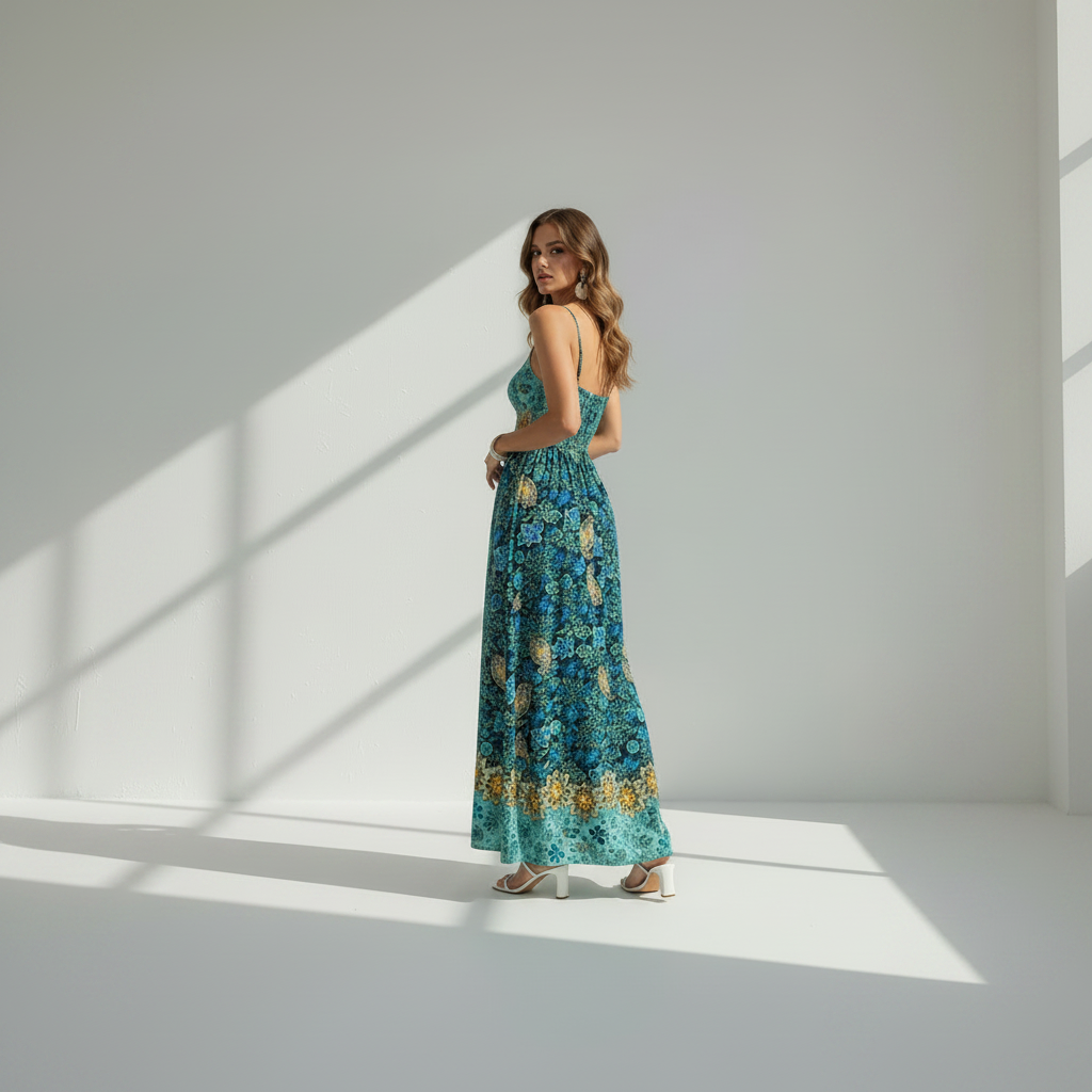 Temperament Printing Slip Dress