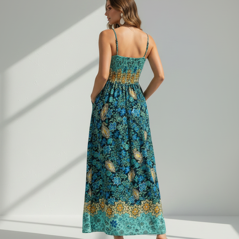 Temperament Printing Slip Dress