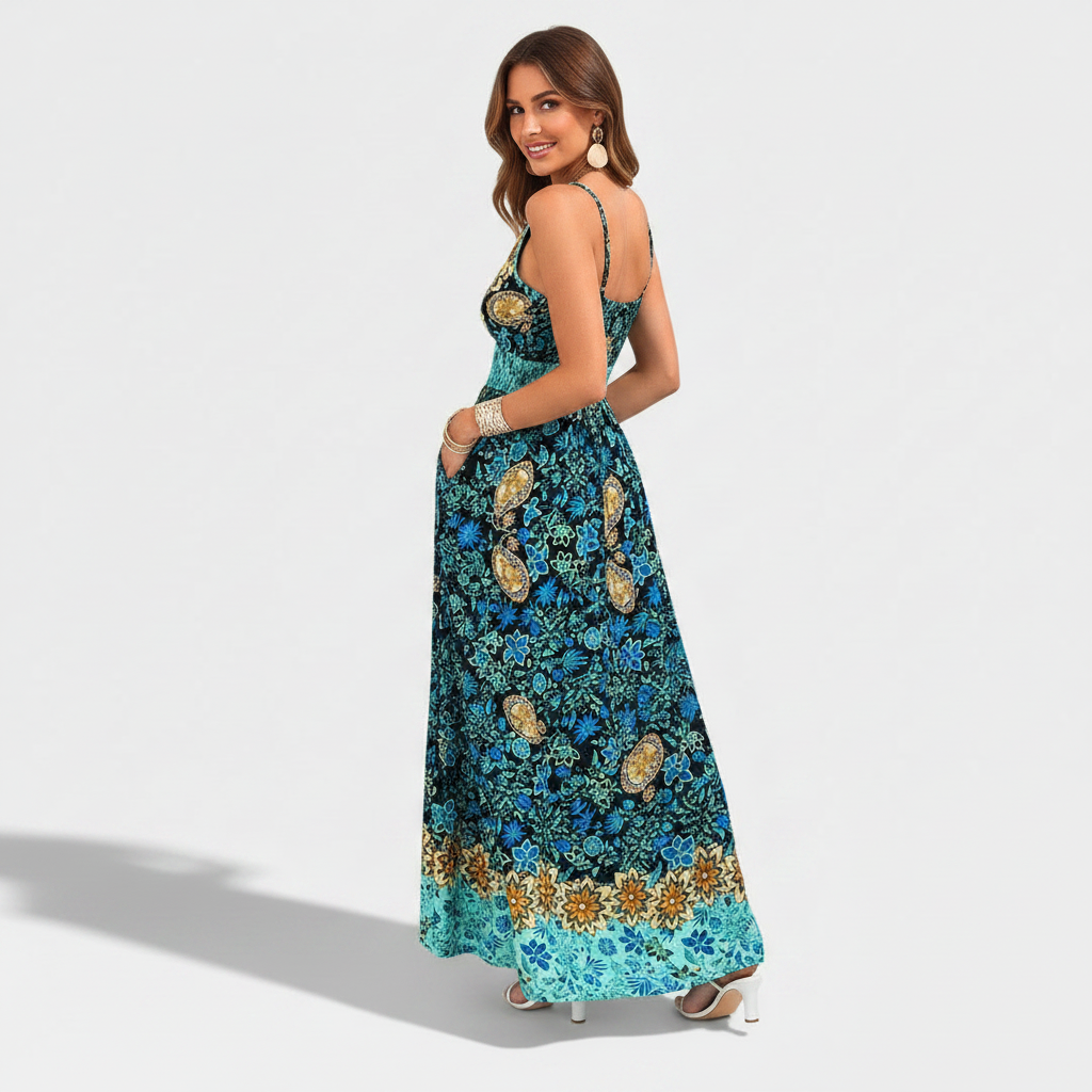Temperament Printing Slip Dress