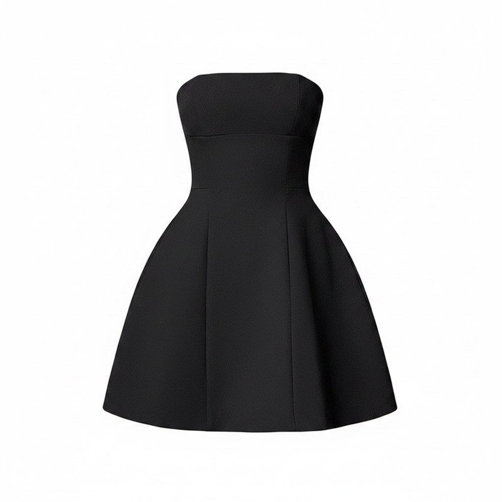 Women Mini Dress, Strapless Backless Solid Slim Fit A-line Summer Tube Clubwear
