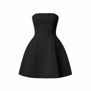 Women Mini Dress, Strapless Backless Solid Slim Fit A-line Summer Tube Clubwear