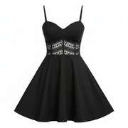 Women's Lace-Stitched Big Swing Dress