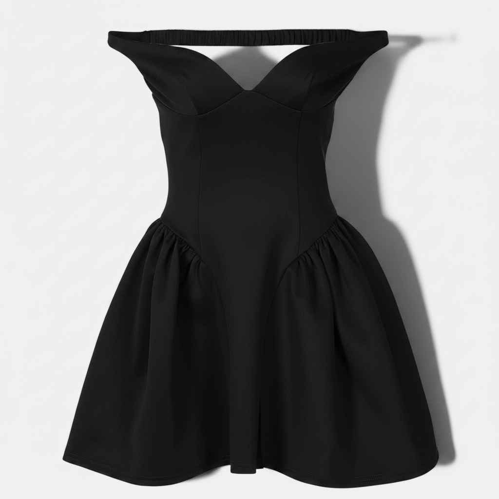Women's Fashion Personality Solid Color Slim Fit Dress