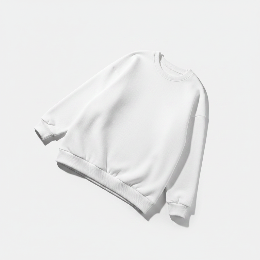 Women's Solid Colour Crew Neck Loose-Fit Pullover Sweatshirt