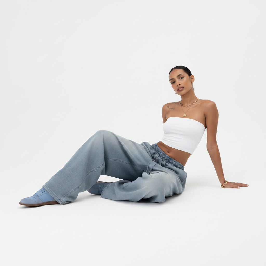 Retro High Street Wide Leg Loose Jeans