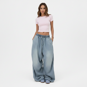 Retro High Street Wide Leg Loose Jeans