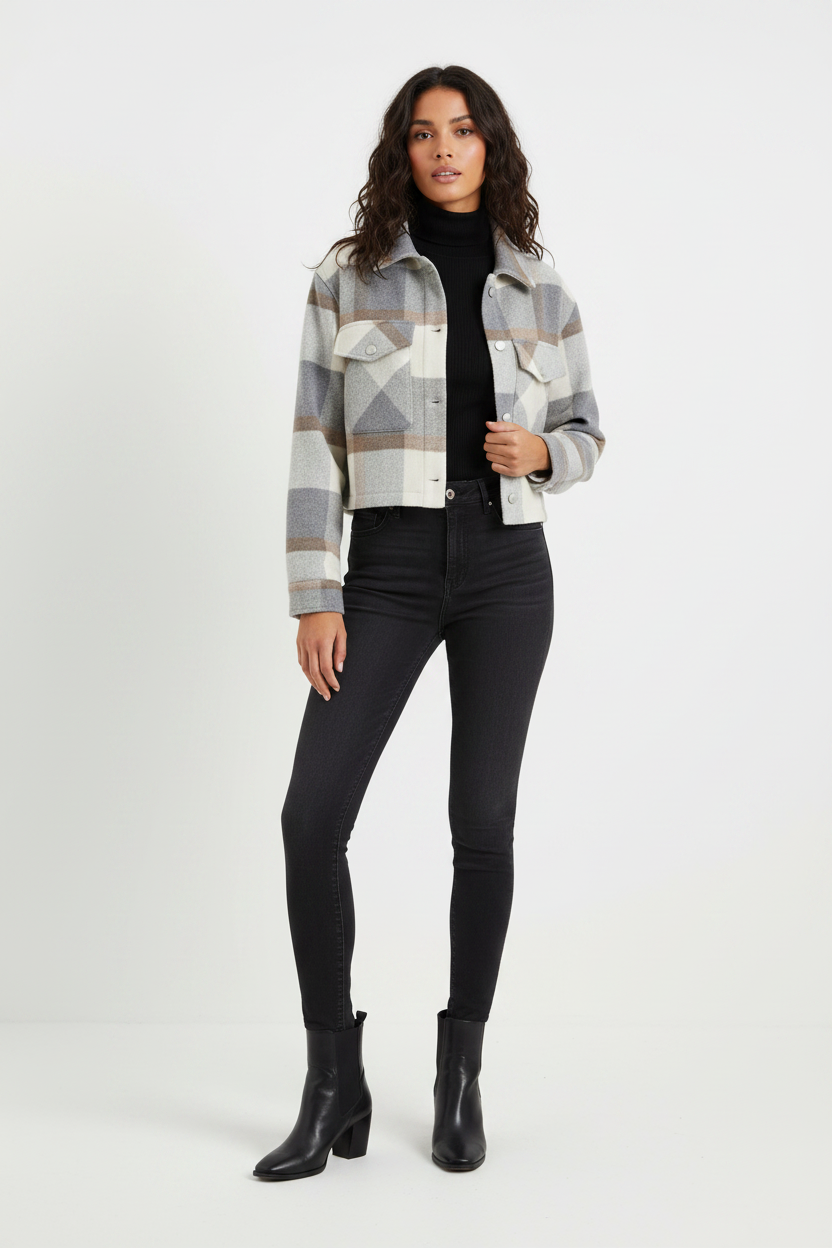 Women's Lapel Single-Breasted Premium Woolen Jacket