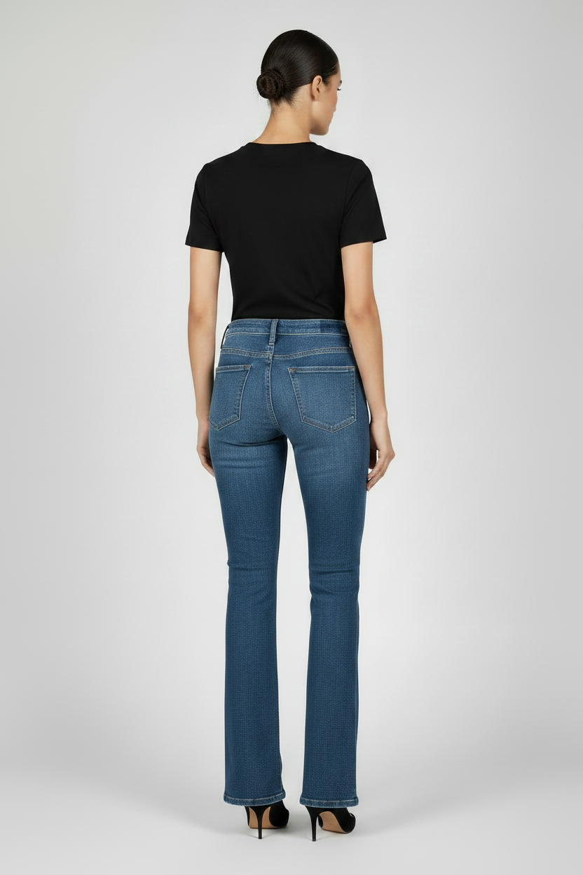 Womens Stretchy Flared Denim Jeans