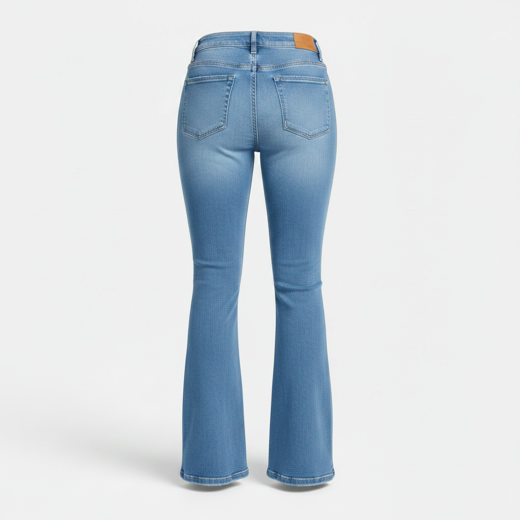 Women's High-Waisted Stretch Flare Jeans, Light Wash Slim Fit Bootcut Denim Pants
