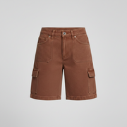 Women's Vintage Washed Red Cargo Denim Shorts