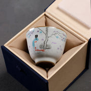 Moon White Ru Kiln Kung Fu Tea Set Ceramic