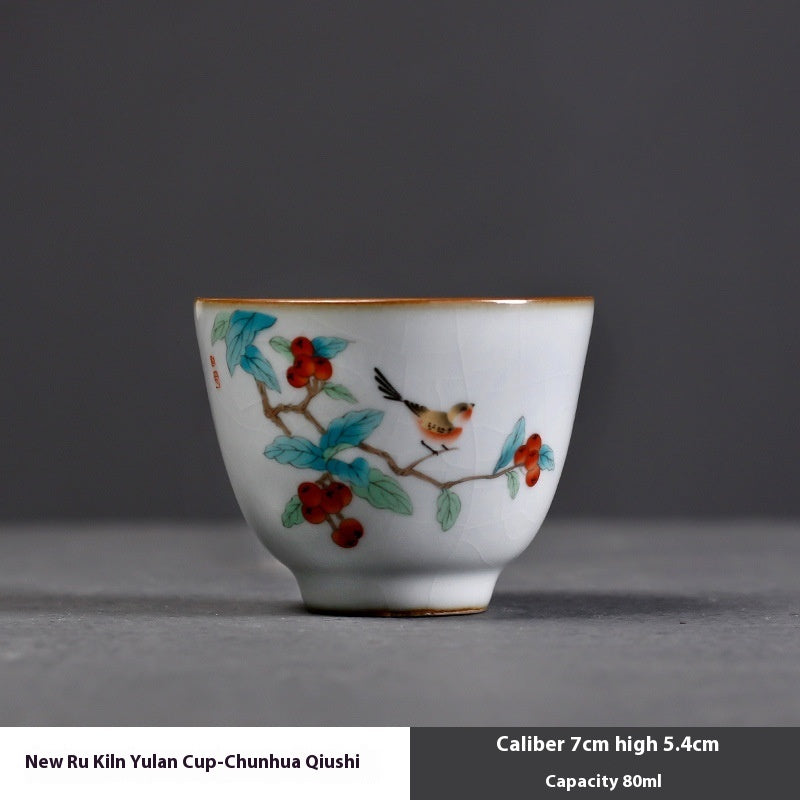 Moon White Ru Kiln Kung Fu Tea Set Ceramic