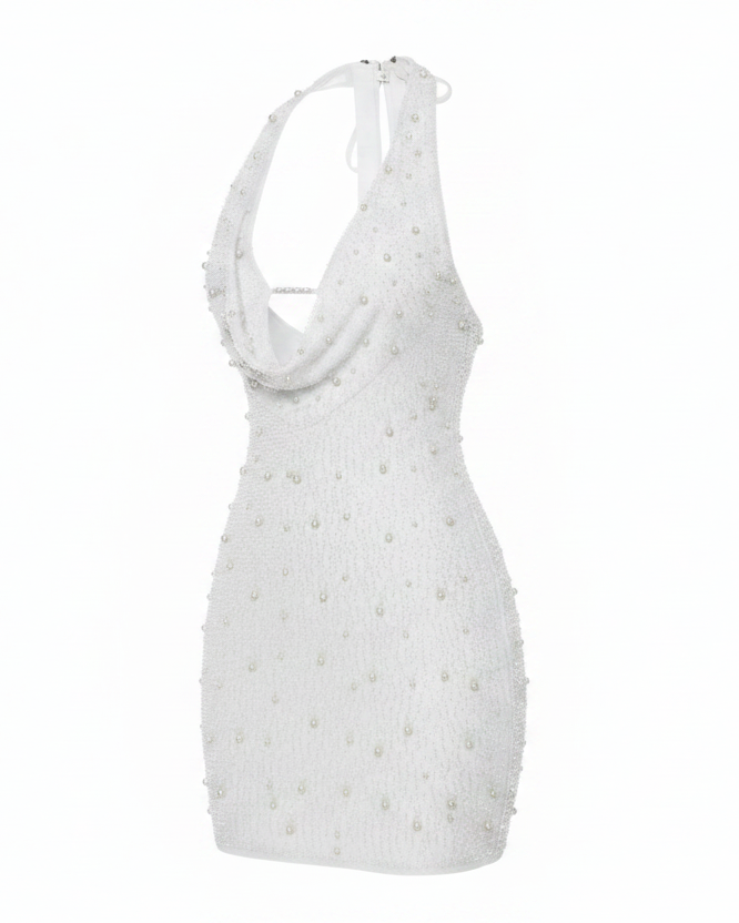 Women's Beaded Hollow-Out Vest Dress