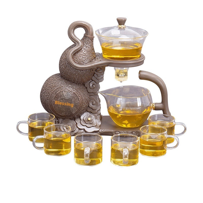 Household Semi-automatic Lazy Glass Tea Set