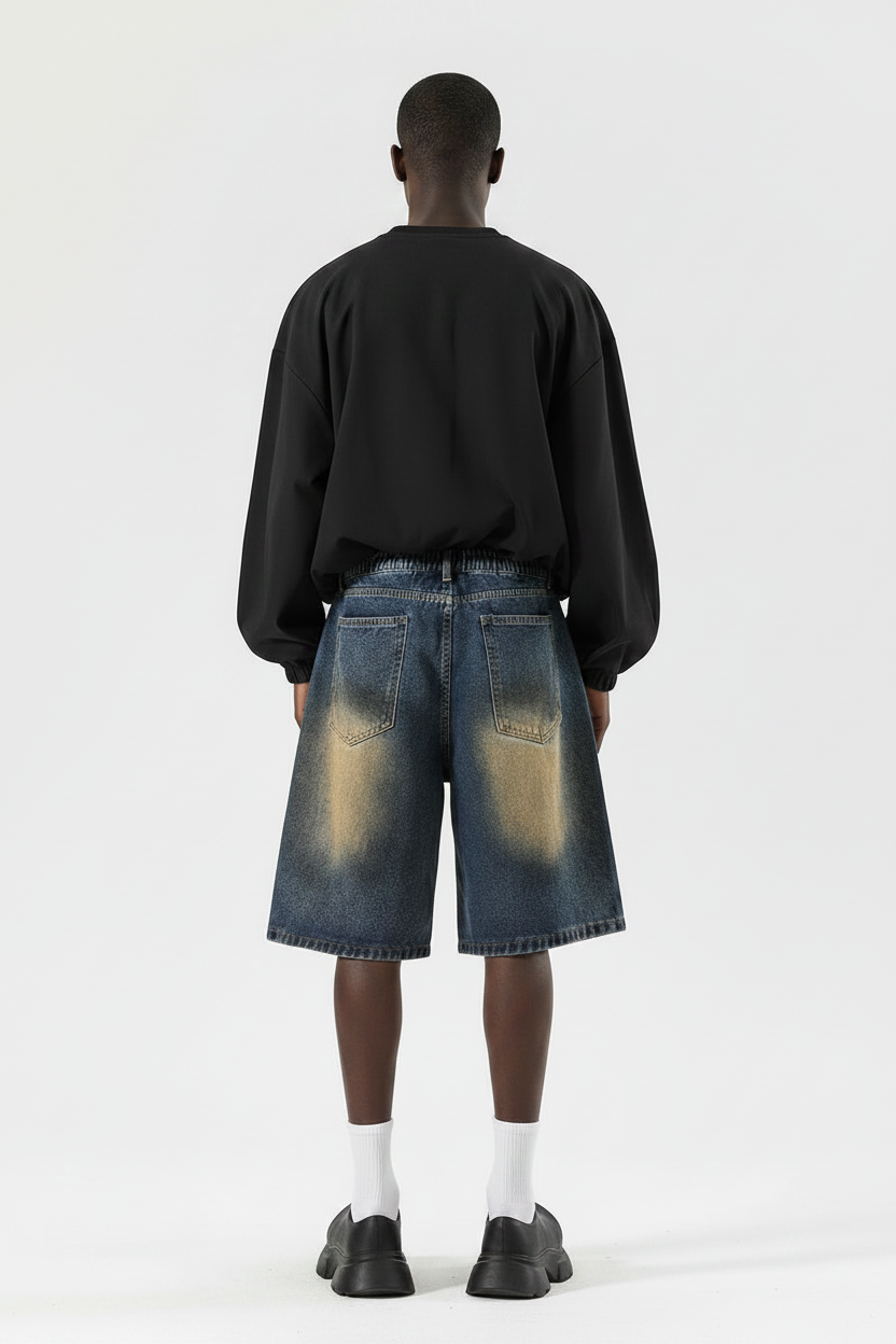 American High Street Make Old Ripped Jeans